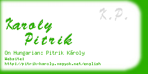 karoly pitrik business card