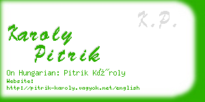 karoly pitrik business card